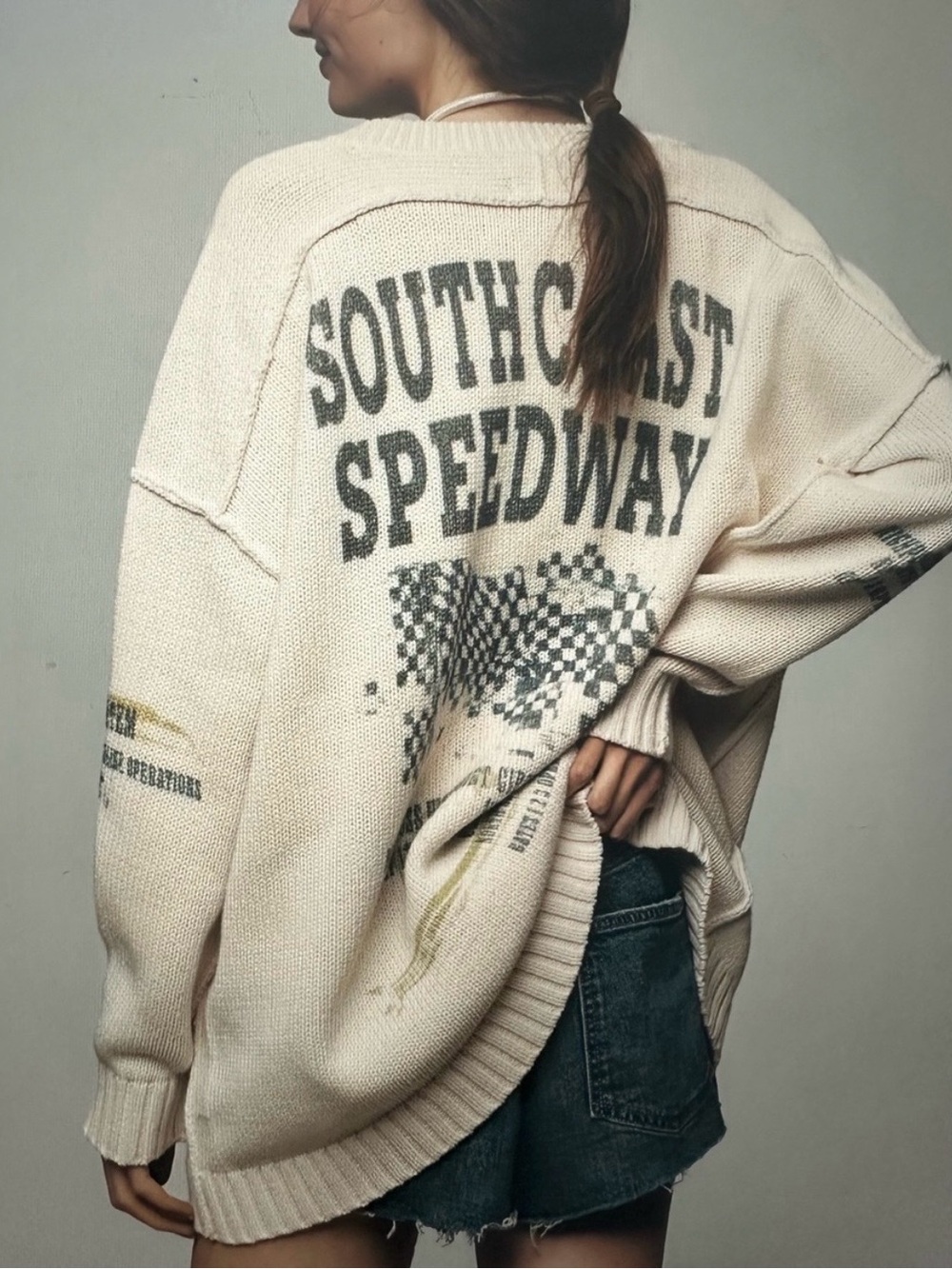 Anthropologie Pilcro Women’s Southcoast Speedway Graphic Knit Sweater